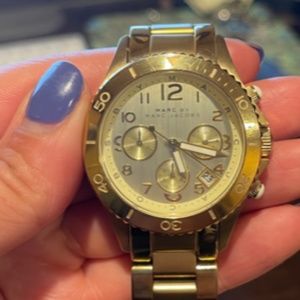 Marc Jacobs Rock Chrono Gold Tone Bracelet Watch